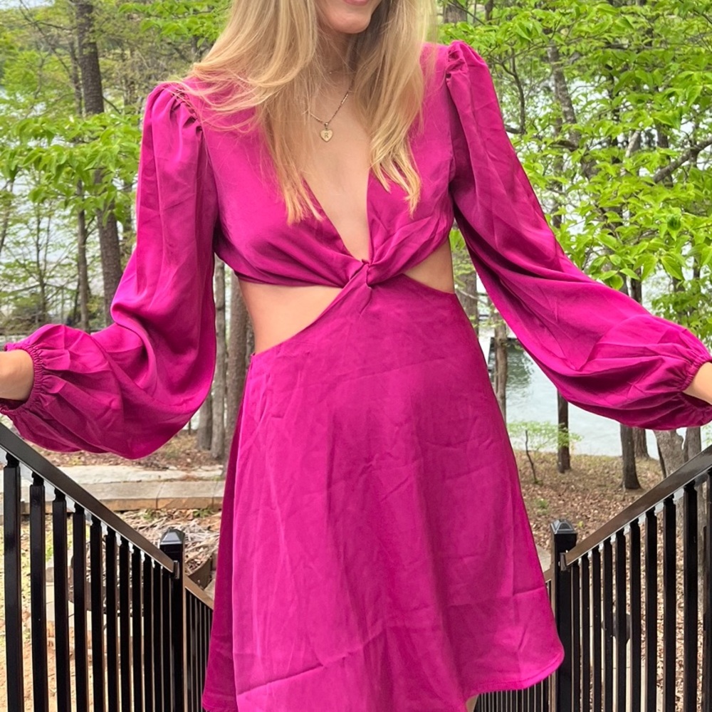 Long sleeve cut out mini dress